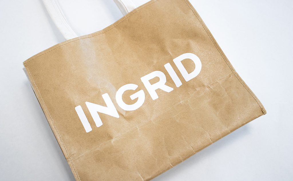 紙作（しづく）× INGRID｜手描きオリジナルデザイン作成｜紙袋風 縫製トートバッグ