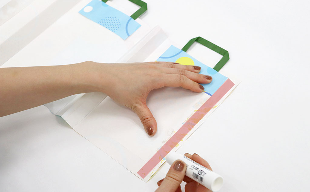 ミニ紙袋ののりの位置｜紙袋リメイク