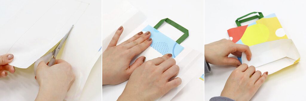 ミニ紙袋と大きな紙袋でギフトバッグにする簡単3step｜紙袋リメイク