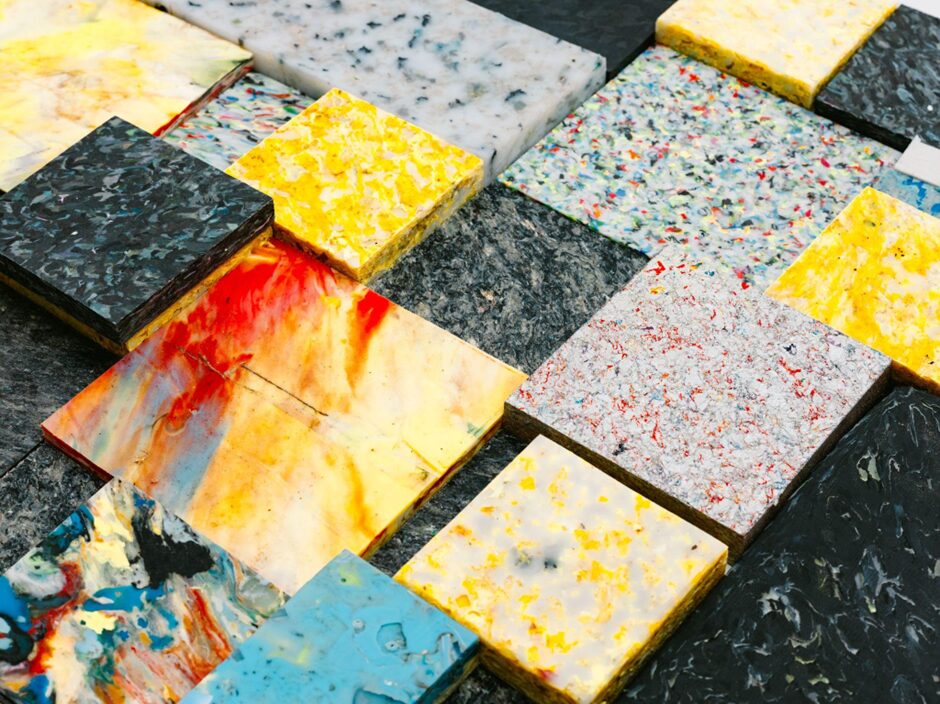 再生プラスチック素材のサンプル