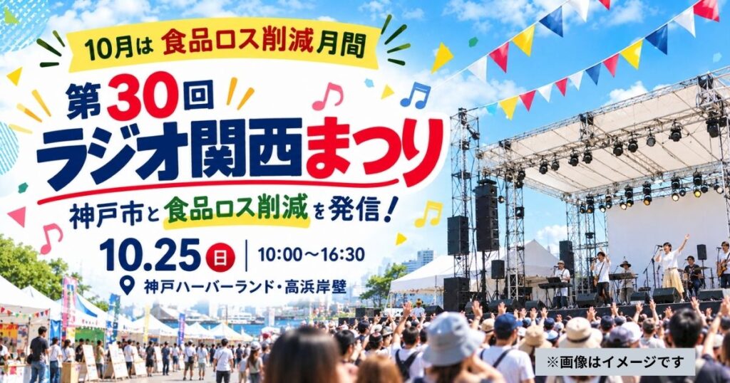 【10月は食品ロス削減月間】ロスゼロ、「第30回ラジオ関西まつり」に出展。神戸市と食品ロス削減を発信